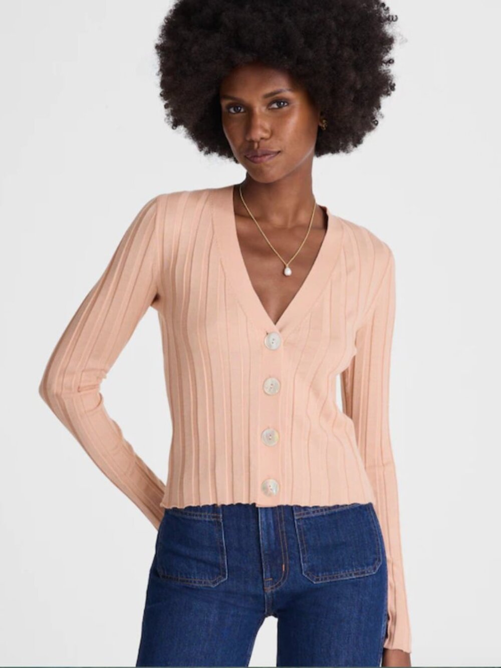 Madewell Ribbed V-Neck Cardigan, NWT, XS